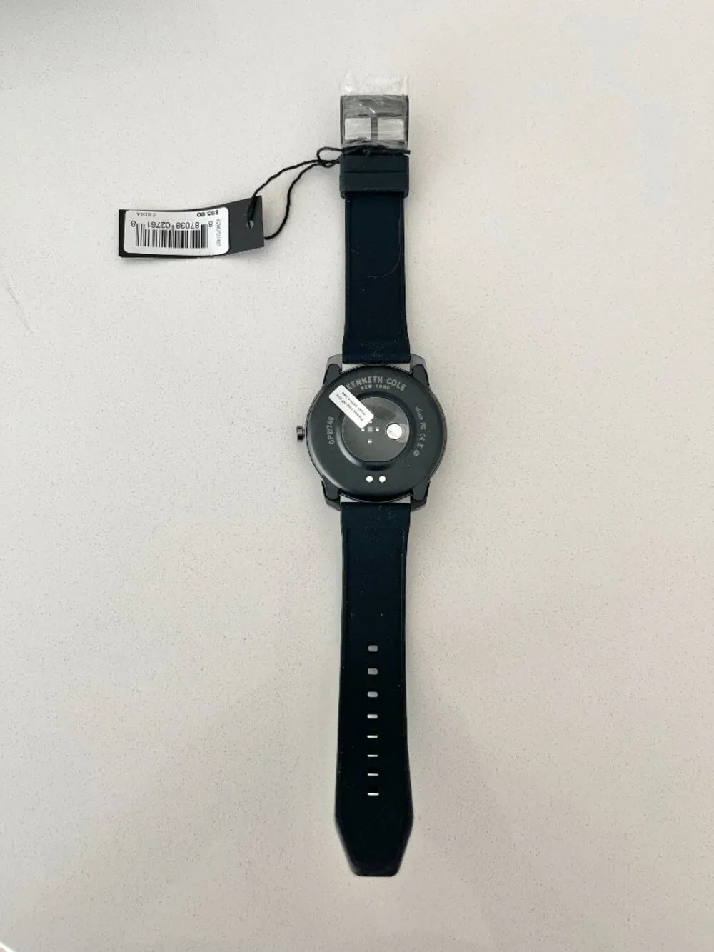 Kenneth Cole Wellness Smart Watch KCWGP2174001 Black NIB Silicone Band